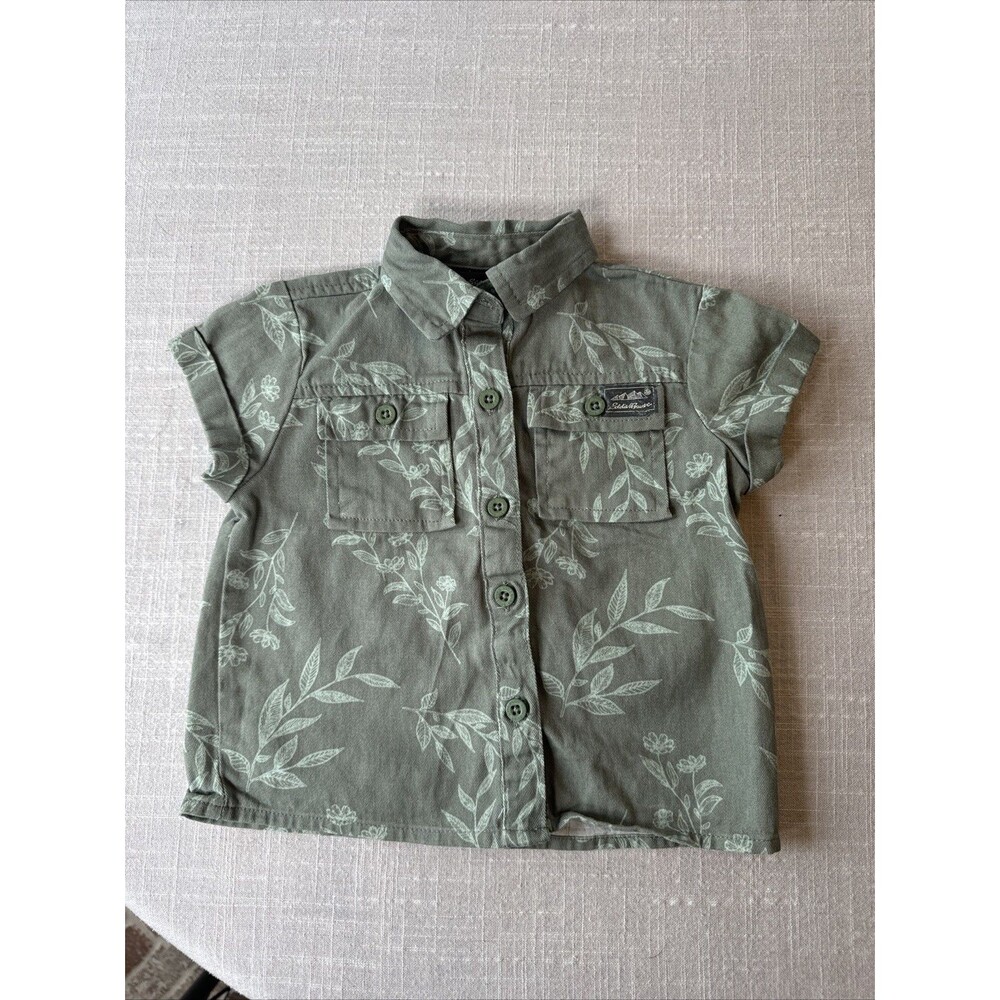 Eddie Bauer‎ Sage Green Summer Button Up Toddler Size 24 Months